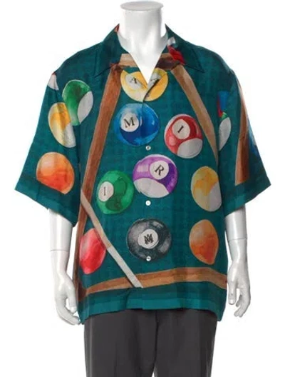 Pre-owned Amiri Silk Graphic Print Shirt In Multi