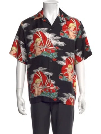 Pre-owned Amiri Silk Graphic Print Shirt In Multicolor