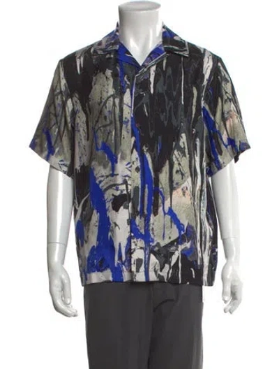 Pre-owned Amiri Silk Graphic Print Shirt In Neutrals