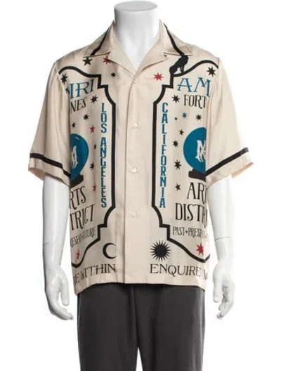 Pre-owned Amiri Silk Graphic Print Shirt In Neutrals