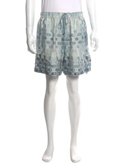 Pre-owned Amiri Silk Jogger Shorts In Blue