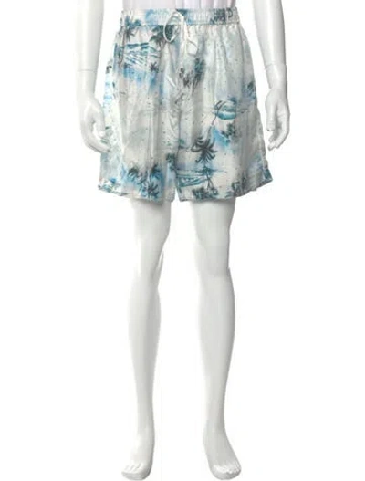 Pre-owned Amiri Silk Jogger Shorts In Blue
