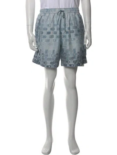 Pre-owned Amiri Silk Jogger Shorts In Blue