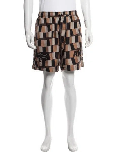 Pre-owned Amiri Silk Jogger Shorts In Brown