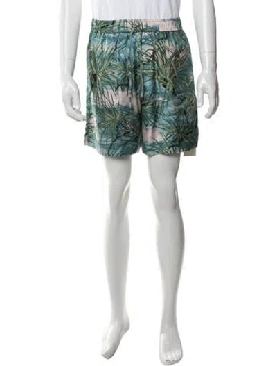 Pre-owned Amiri Silk Jogger Shorts In Green