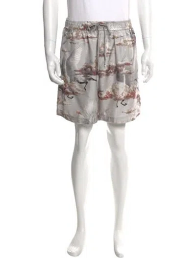 Pre-owned Amiri Silk Jogger Shorts In Silver
