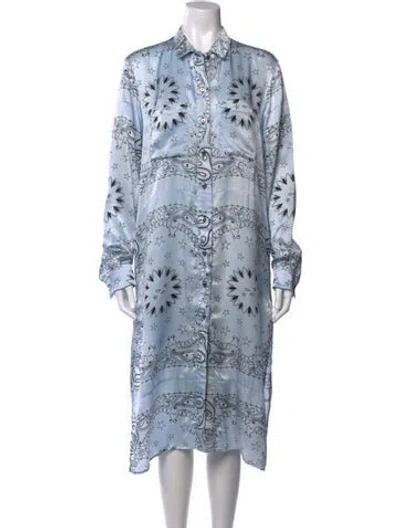 Pre-owned Amiri Silk Knee-length Dress In Blue