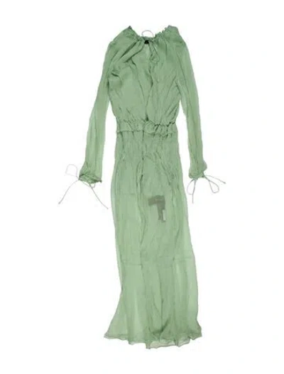 Pre-owned Amiri Silk Long Dress In Green