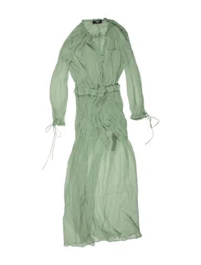 Pre-owned Amiri Silk Long Dress In Green