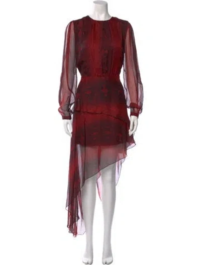 Pre-owned Amiri Silk Long Dress In Red