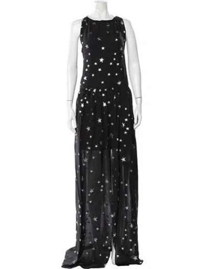 Pre-owned Amiri Silk Long Dress W/ Tags In Black