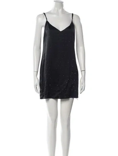 Pre-owned Amiri Silk Mini Dress In Black
