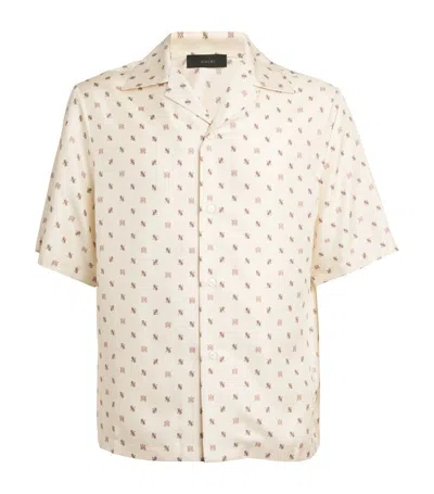 Amiri Silk Paisley Bowling Shirt In White