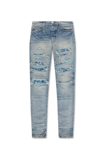 Pre-owned Amiri Silk Pj Thrasher Jeans In Blue