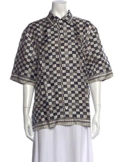 Pre-owned Amiri Silk Plaid Print Top In Multicolor
