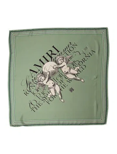 Pre-owned Amiri Silk Printed Bandana In Green