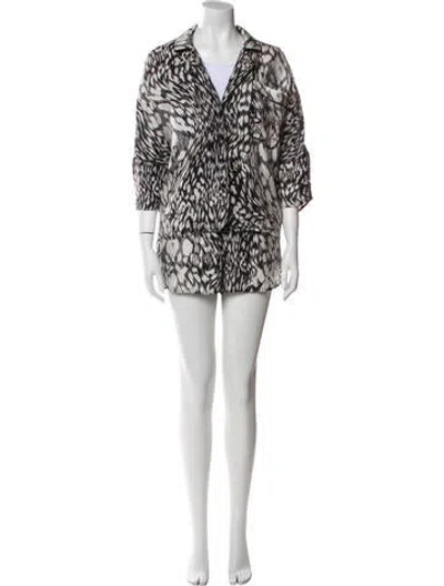 Pre-owned Amiri Silk Printed Pajamas In White