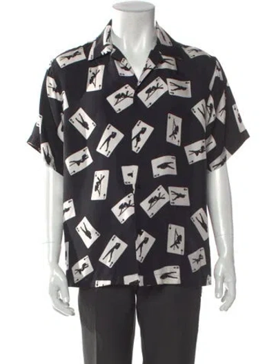 Pre-owned Amiri Silk Printed Shirt In Black