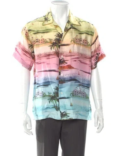 Pre-owned Amiri Silk Printed Shirt In Yellow