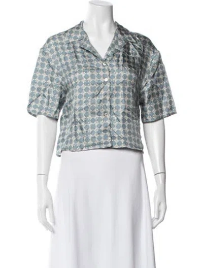 Pre-owned Amiri Silk Printed Top In Blue