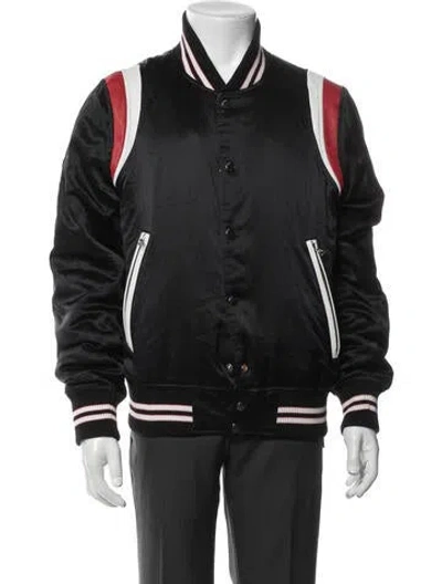 Pre-owned Amiri Silk Striped Bomber Jacket In Black