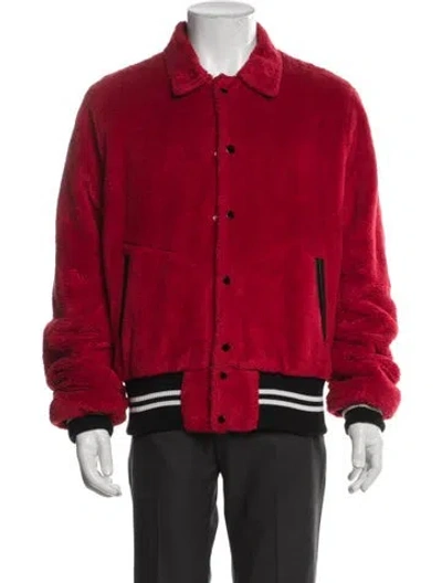 Pre-owned Amiri Silk Striped Bomber Jacket In Red