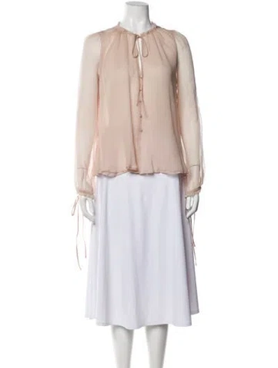 Pre-owned Amiri Silk Tie Neck Blouse W/ Tags In Neutral