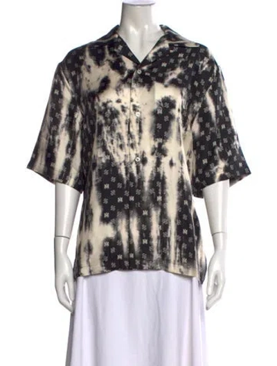 Pre-owned Amiri Silk Tie-dye Print Top In Black