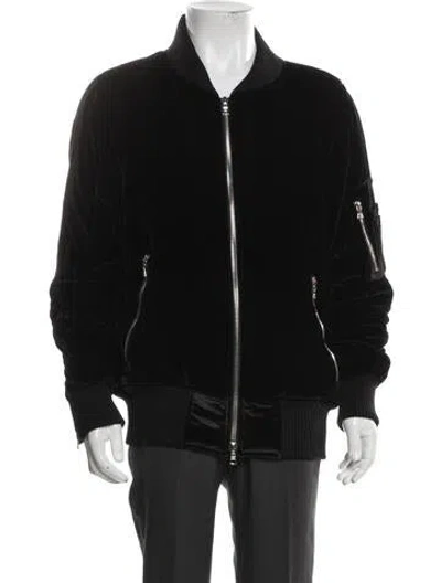 Pre-owned Amiri Silk-velvet Bomber Bomber Jacket W/ Tags In Black