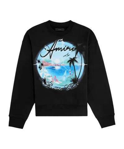 Amiri Simple Cotton Sweatshirt In Black