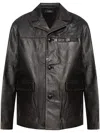 Amiri Single-breasted Leather Jacket In Black