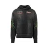 Amiri Hooded Sweatshirt With Front Pocket And Palm Tree Motif In Black