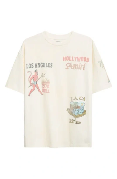 Amiri Sinners Oversize Cotton Graphic T-shirt In White