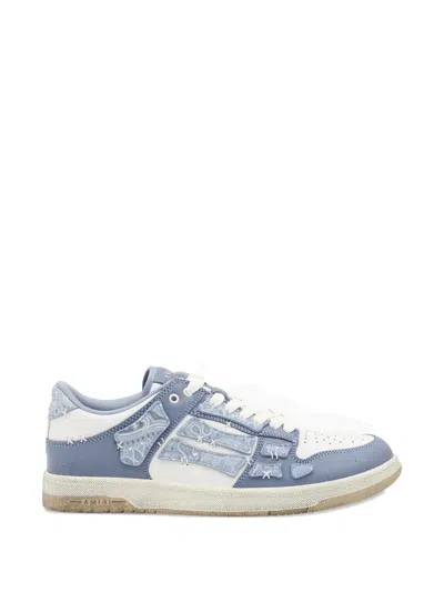 Amiri Skel Bandana Skeleton Low Top Sneakers In Blue