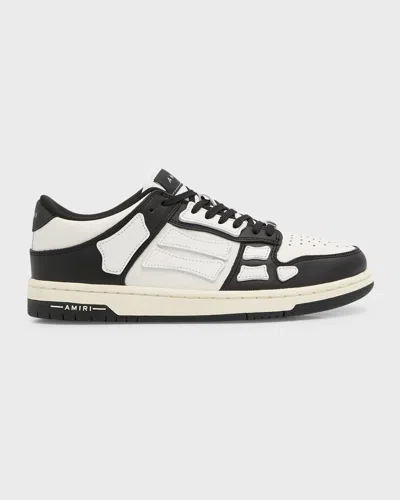 Amiri Skel Bicolor Leather Low-top Sneakers In White