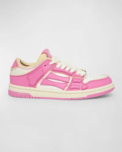 Amiri Skel Bicolor Low-top Sneakers In 625 Fuchsia Pink