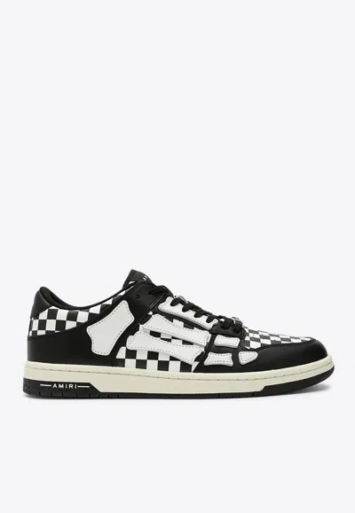 AMIRI SKEL CHECKERBOARD LEATHER SNEAKERS