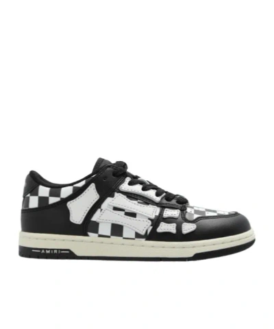 Amiri Skel Checkered Sneakers In Black
