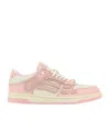 Amiri Hammered Leather Skeleton Low-top Sneakers In Pink