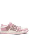 Amiri Skel Leather Low-top Sneakers In Pink