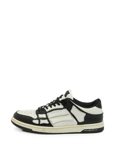 Pre-owned Amiri Skel Leather Sneakers In White