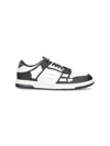 Amiri Skel Top Low White And Black Sneakers With Skeleton Patch In Leather Man In White