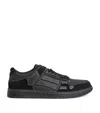 Amiri Sneaker Skel Top Low Black In Leather And Suede Men In Black