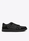 Amiri Sneaker Skel Top Low Black In Leather And Suede Men In Black