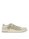 Amiri Skel Top Low White Sneakers With Skeleton Patch In Leather Man In Beige