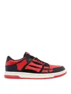 Amiri Two-tone Leather Skel Top Sneakers In Rojo