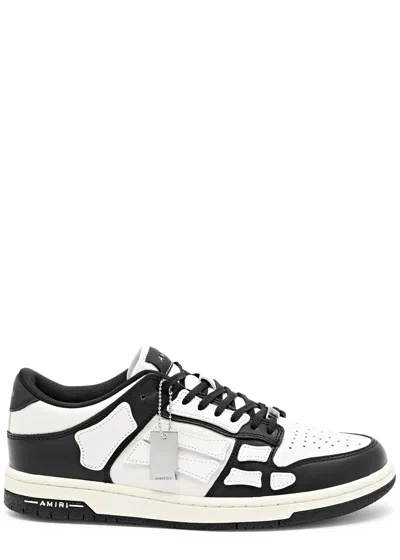 Amiri Skel Bicolor Leather Low-top Sneakers In White
