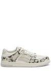 Amiri Skel Top Low Sneakers In Beige Leather In Grey