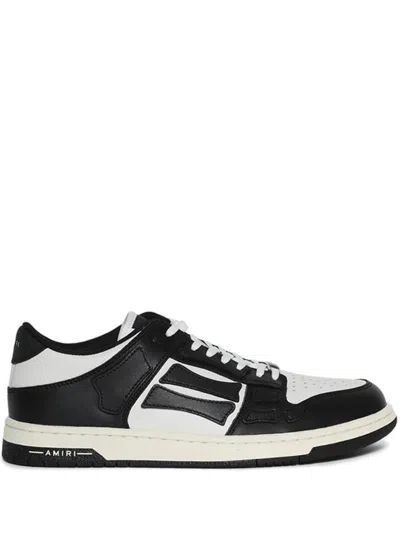 Amiri Skel Sneakers In White And Black Leather