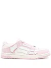 Amiri Pink & White Bandana Denim Skel Top Low Sneakers In Pink